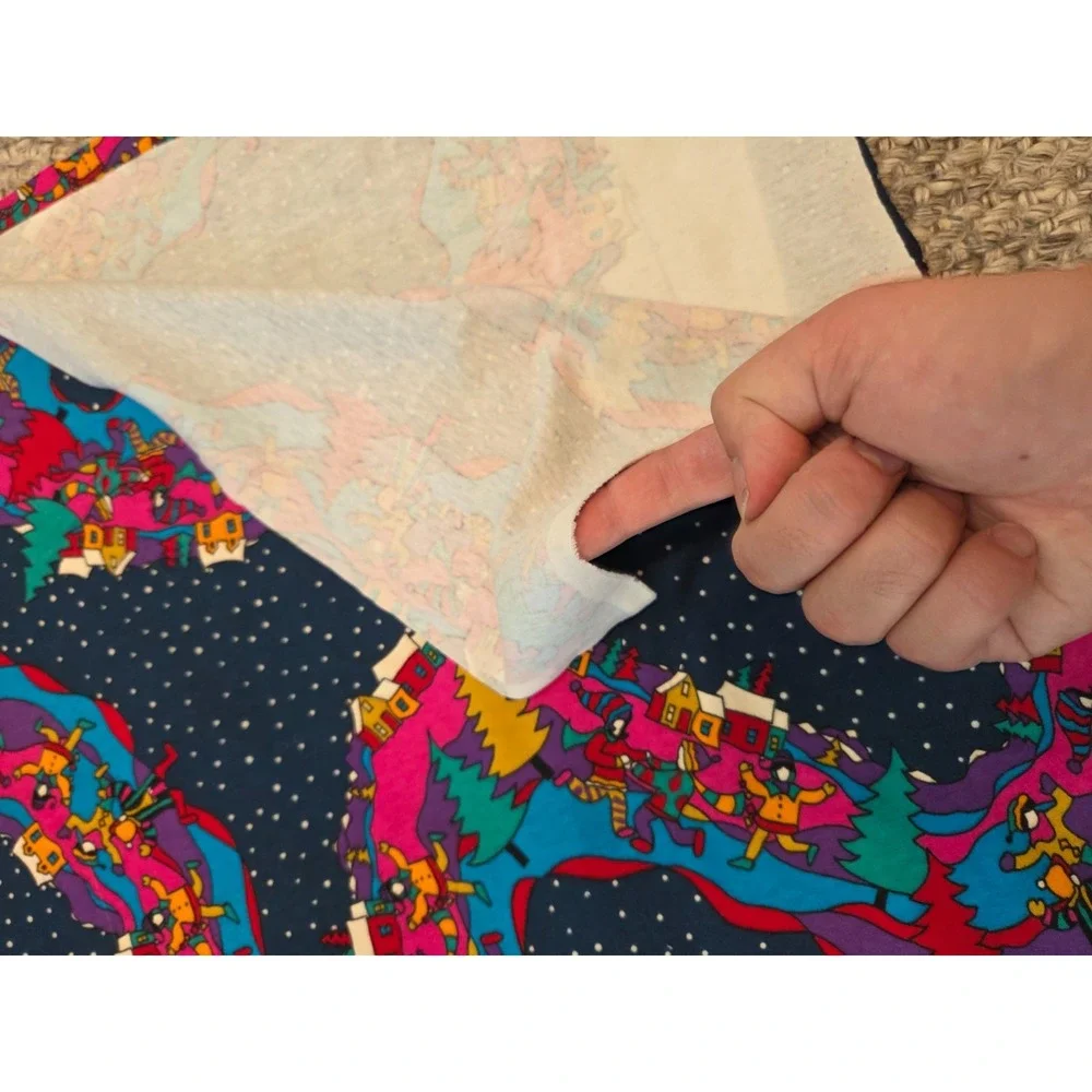 2 Yards Vintage 90s Miss Brenner Fabric Stretchy Holiday Christmas Children 58''